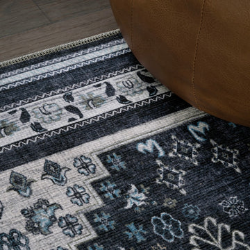 Dalyan Geometric Medallions Washable Area Rug